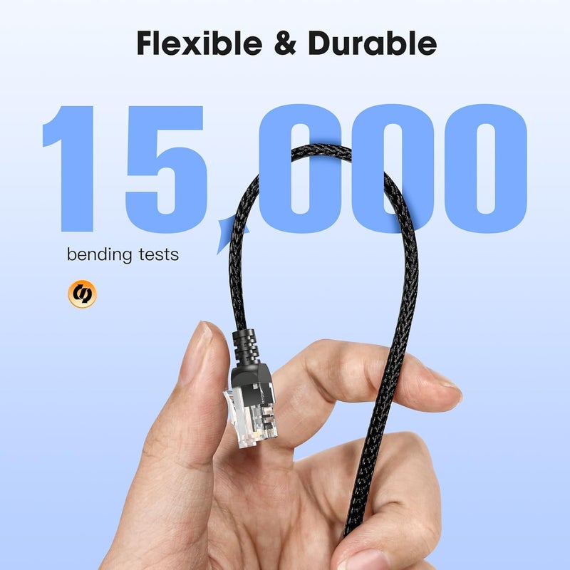 iGoevo Radar Detector Mirror Power Cable (3-Pack), 16" Braided RJ11 Cord – Universal Radar Detector Cable for Escort, Valentine, Uniden – Durable & Easy Install - Image 4